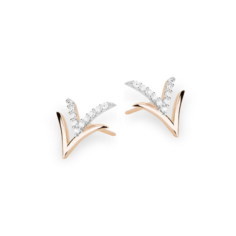 Valentina  Gold Zirconia Small Earrings