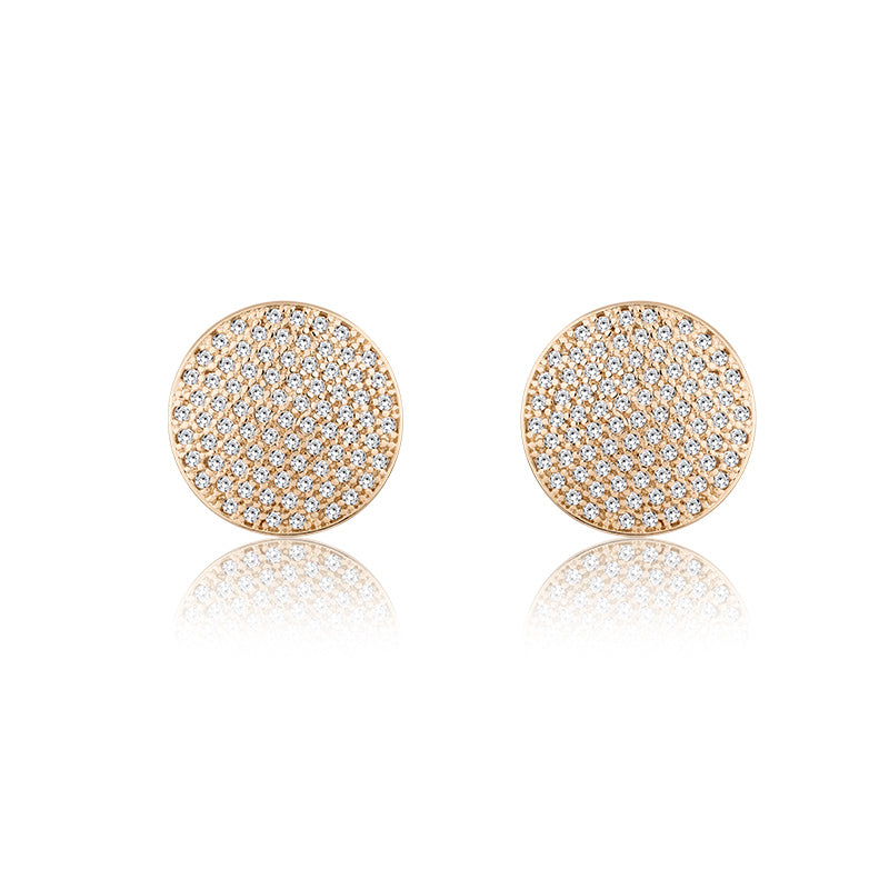 Samy White Gold stud Pizza Earrings