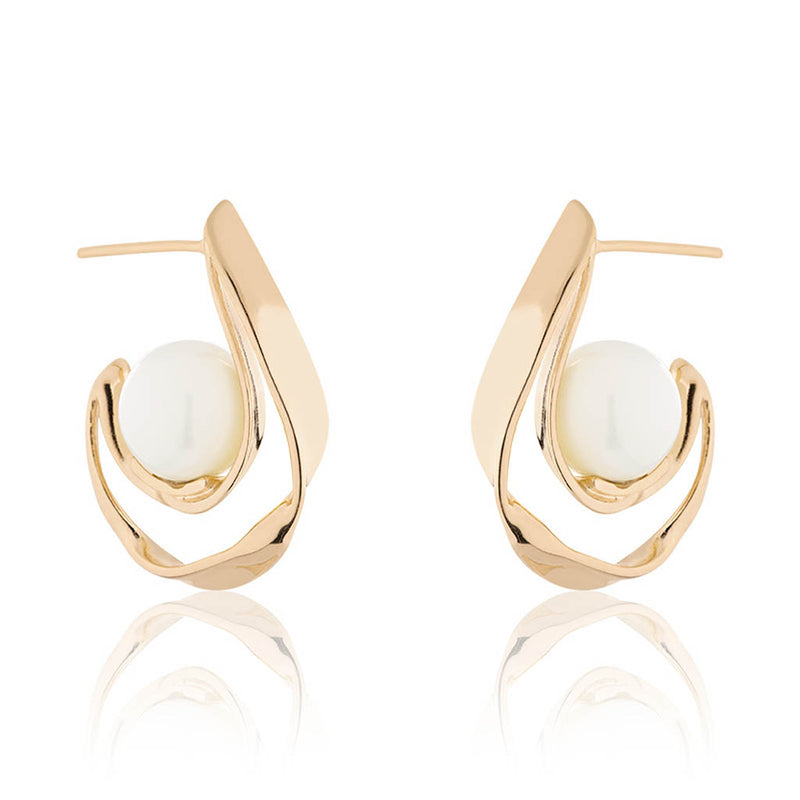 Brincos Magy White Pearl Gold