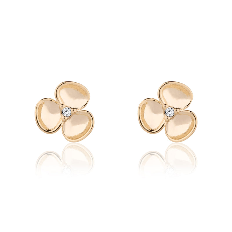 Flower Stud Earring In Gold