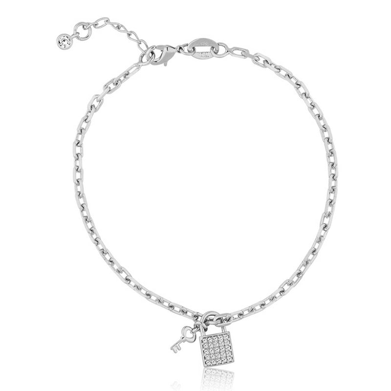 White Gold Padlock Bracelet