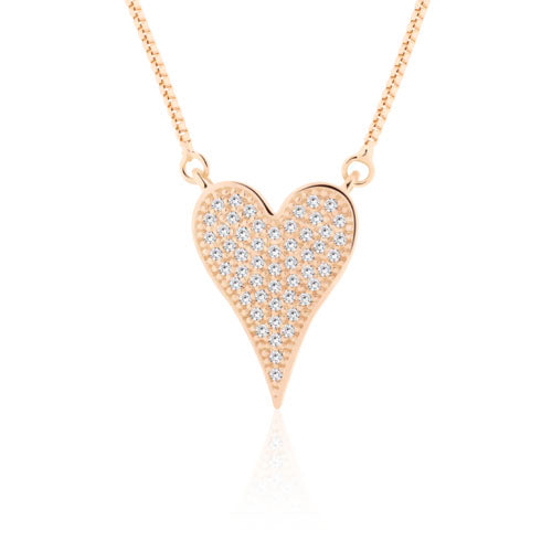 Unique Heart Zirconia Necklace