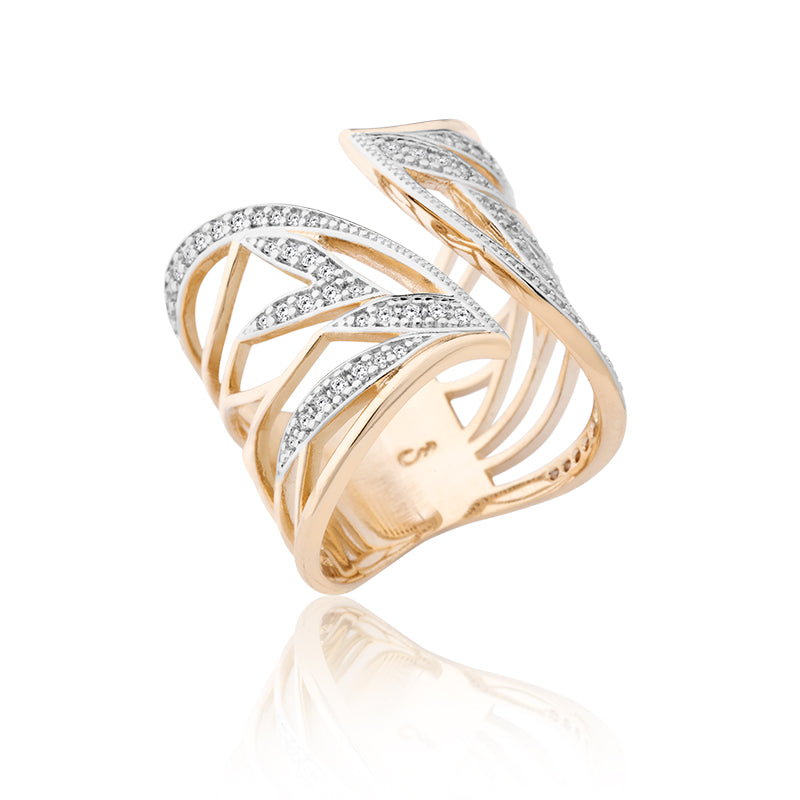 Tania Yellow Gold Leaf Ring