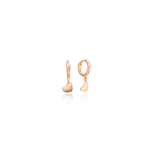 Lina Small Hoop Heart Gold Earring