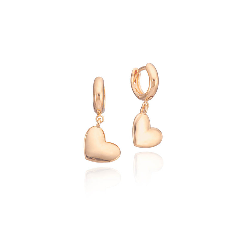 Lina Mediam Hoop Heart Gold Earring