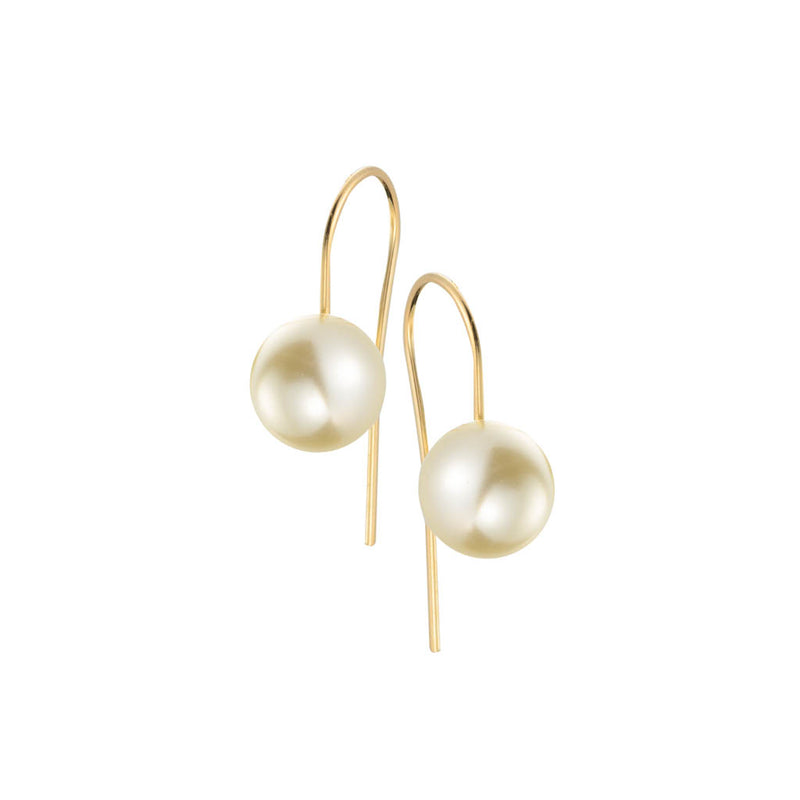 Gina Gold Fish Hook Pearl Earring