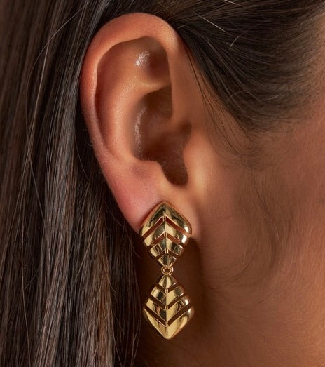 Mini Leaf Earring 18k Gold Plated